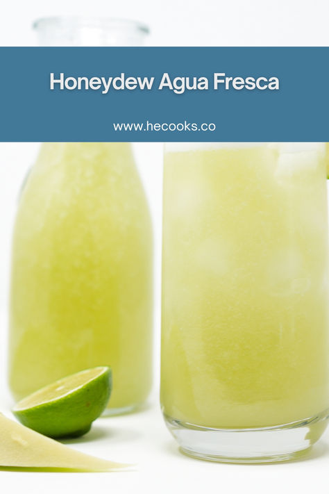 Honeydew Agua Fresca is a light, refreshing drink made with ripe honeydew melon, lime juice, and a touch of sweetness. Perfectly chilled and smooth, it’s the ideal way to stay cool and hydrated on a hot day! Honeydew Juice, Winter Melon, Honeydew Melon, Agua Fresca, Lime Wedge, Hot Day, Honeydew, Refreshing Drinks, Summer Day