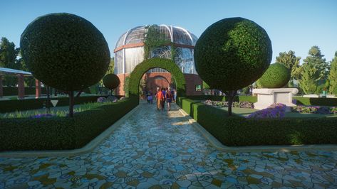 Peafowl Garden Habitat in Planet Zoo🦚 Peacock Habitat, Garden Habitat, Zoo Ideas, Zoological Garden, Animal Kingdom, Habitat, Disney World, Oasis, San Diego