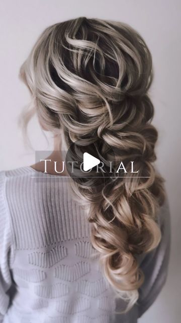 Cascading Curls Wedding Hair, Bridal Hair Diy Tutorials, Loose Braid Wedding Hair Tutorial, Wedding Hair Tutorial Videos, Voluminous Braid Tutorial, Wedding Updos For Long Hair Video, Boho Bridal Braid Tutorial, Bridal Hair Tutorial Videos, Braided Updo Tutorial Videos