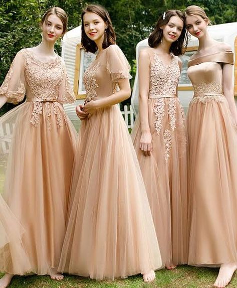 Bridesmaid Dresses Champagne, Prom Dress Champagne, Champagne Bridesmaid Dress, Mocha Dress, Lace Long Prom Dress, Dresses Champagne, Champagne Prom Dress, Y2k Aesthetic Fashion, Champagne Bridesmaid Dresses