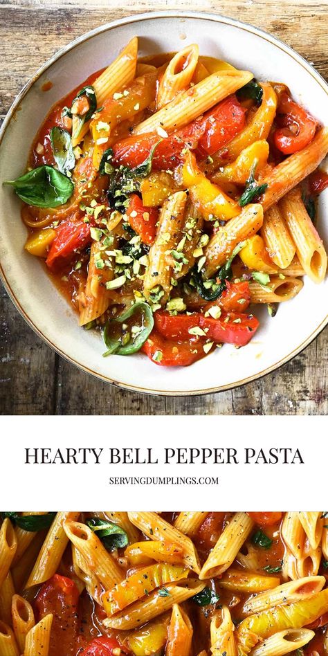 Hearty Bell Pepper Pasta Pasta With Sweet Peppers, Bell Pepper Tomato Pasta, Pasta And Peppers Recipe, Vegetable Pasta Sauce Recipes, Pasta With Peppers And Onions, Chicken Pasta With Bell Peppers, Bell Pepper Pasta Sauce, Sweet Pepper Pasta, Pasta With Bell Peppers