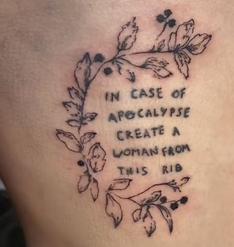 Apocalypse Tattoo, Rib Tattoo, Tattoos For Women, Flower Tattoo, Tattoo Quotes, Tatting, A Woman, Tattoos