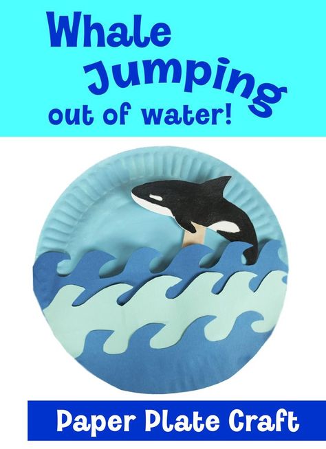 Whale Paper Plate Craft | Arts and Crafts for Kids | Whale crafts, Paper plate crafts, Arts and crafts for kids Seal Crafts For Kids, Whale Jumping Out Of Water, Whale Jumping, Breaker Rock Beach Vbs, Ocean Theme Crafts, Orca Art, Breaker Rock Beach, Whale Crafts, Seal Craft