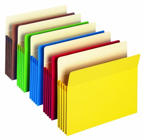 Amazon.com : Smead Pocket, Letter, Straight, 3.5-Inch Expansion, Assorted Colors, 25 Per Box (73890) : Top Tab File Jackets And Pockets : Office Products File Organization, Pocket Letters, Easy Organization, Sheet Sizes, File Folder, White Board, Letter Size, Straight Cut, Manila