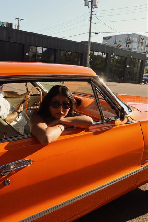 chicano/90s inspired photoshoot ft orange lowrider #fashion #mexican #chicana #lowrider #california #photoshoot #canon #blackhair #tiktok #model #aesthetic #oldies #girlsfashion #vatoslocos #latina #latino #sunglasses #momjeans #car 70s Car Photoshoot, Santa Fe Photoshoot, Lowrider Photoshoot, Old School Car Photoshoot, 90s Inspired Photoshoot, Latino Aesthetic, California Photoshoot, Editorial Aesthetic, 70s Photoshoot