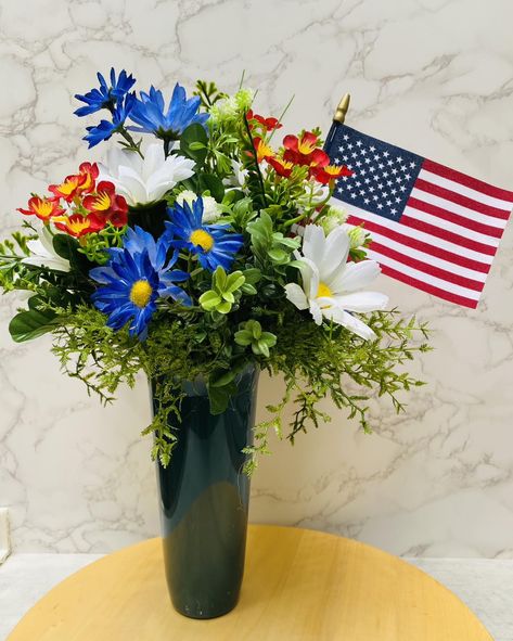 A couple of new cemetery vase arrangements just added to the shop. Send me a message if you have a request for specific colors! Cemetery Vase Arrangements, Memorial Day Remembrance, Cemetery Vases, Suffolk Va, Grave Flowers, Flower Vase Arrangements, Cemetery Flowers, Blue Florals, Vase Arrangements