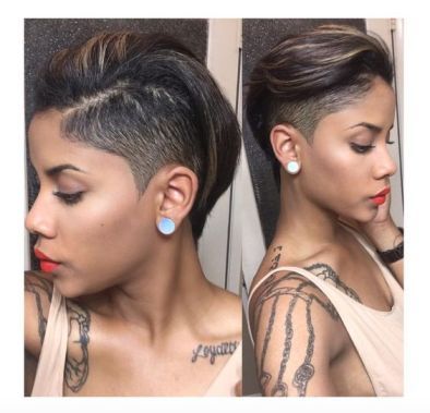 Shaved Side Hairstyles, Half Shaved, Side Hairstyles, Sassy Hair, Hairstyle Gallery, Shaved Sides, Penteado Cabelo Curto, Shaved Head, Hair Crush