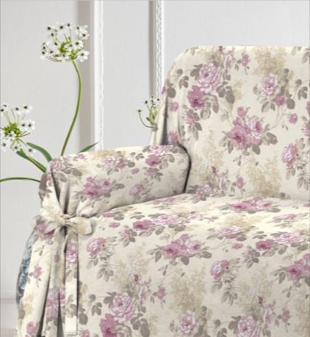 Shabby Chic Sofa / Couch Cover / Cottage Chic Pink Roses Sofa Cover French Country Cottage Living Room, Cheap Couch Covers, Shabby Chic Living Room Design, French Cottage Living Room, Slip Cover Sofa, Country Style Sofas, Cottage Sofa, Country Cottage Living Room, French Country Interiors