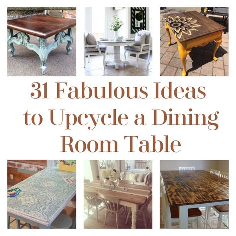 Hello, DIYers! If you are interested in sprucing up your dining room table or getting a new-to you table and doing some upgrades then you are in the right place! Modern tables tend to be ridiculously expensive, often putting you out hundreds if not thousands of dollars. The transformations that you can make by turning […] The post 31 Fabulous Ideas to Upcycle a Dining Room Table appeared first on DIY Projects by Big DIY Ideas. Upcycle Dinner Table, Dining Room Table Upcycle, Repurposing Dining Room Space, Upcycled Kitchen Table, Redo Dining Table, Dining Table Renovation, Upcycle Dining Table, Dining Table Refurbish Ideas, Table Redo Ideas