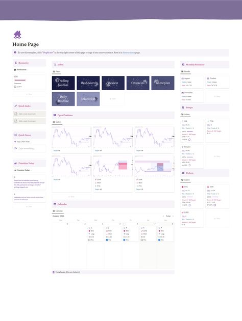 Journal, tag and analyze your trades. Notion Trading Journal, Free Aesthetic Notion Template, Notion Portfolio, Notion Study Template, Trading Journal Template, Pink Notion Template, Notion Template Ideas Aesthetic, Notion Templates For Students, Notion Study