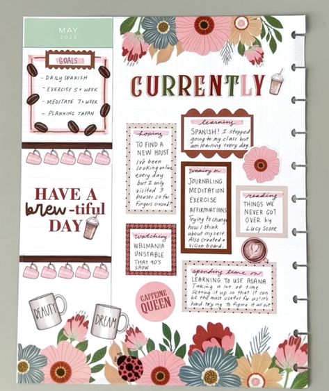 Currently Planner Page Ideas, Happy Planner Daily Layout, Happy Planner Weekly Layout Ideas, Happy Planner January Layout, Happy Planner Wellness Layout Ideas, Happy Planner Currently Page Ideas, Happy Planner February Layout, Planner Hacks, Daphnes Diary