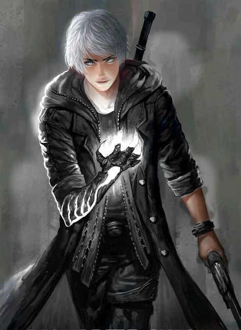 Dmc Oc Male, Distopia Character, Siren Character, Dmc Oc, Crying Tumblr, Thoughtful Questions, Short Hair Blue, Nero Dmc, Devil May Cry 4