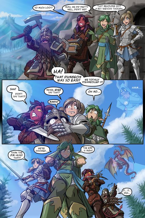 Dnd Comics, D D Funny, Dnd Memes, Dnd Stories, Tapas Comics, Dragon Comic, Dungeons And Dragons Memes, Dragon Memes, Dnd Funny