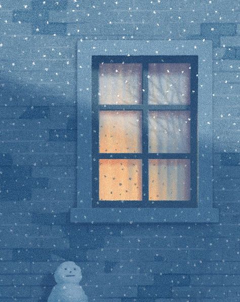 Window Sketch, Snow Illustration, World Illustration, Window Illustration, Light Spring Colors, Monochromatic Art, Winter Window, Cartoon Painting, Seasons Art