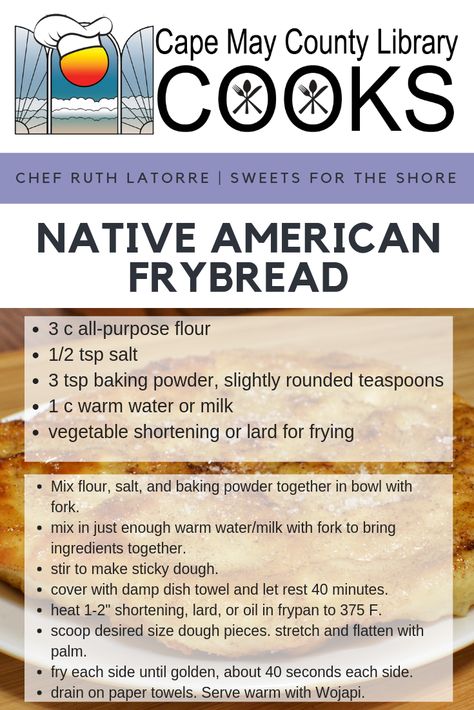 CMCLCooks #CapeMayCountyLibrary #libraryprogram #Ruth031317 #Native #American #Frybread #NativeAmerican #fry #frying #deepfry #Wojapi Native American Fry Bread, Native American Food, Fry Bread, Homemade Peanut Butter, Roasted Peanuts, Cape May, American Food, Vintage Recipes, Muffin Recipes