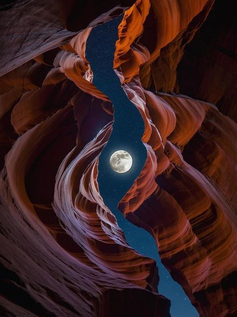 Moon Shot, Antelope Canyon Arizona, Clear Night Sky, Arizona Photography, Moon Lover, Shoot The Moon, Natural Things, The Lightning, Moon Lovers