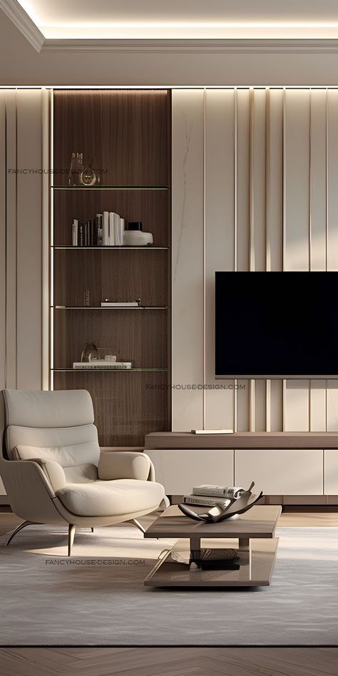 Tv Wall Ideas, Modern Classic Living Room, Modern Tv Unit Designs, Tv Unit Design Modern, Built In Shelves Living Room, Tv Unit Interior Design, Modern Tv Units, Living Room Tv Unit, Tv Room Design