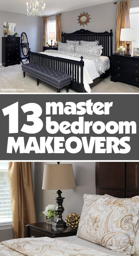 13 MASTER BEDROOM MAKEOVERS with awesome DIY ideas! Bedroom Makeovers, Inspire Me Home Decor, Remodel Bedroom, Decor Tips, Beautiful Bedrooms, Dream Bedroom, The Master, Home Decor Bedroom, Bedroom Makeover