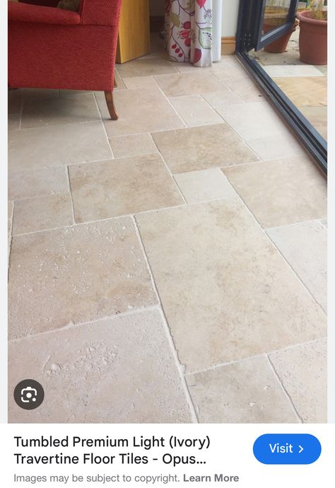 Stone Kitchen Floor, Ivory Travertine, Indoor Flooring, Garage Boden, Travertine Floor Tile, Stone Tile Flooring, Patterned Floor Tiles, Travertine Floors, Light Ivory