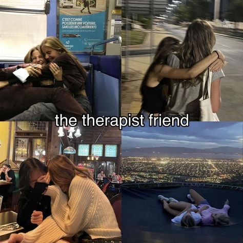 i am the therapist friend Therapist Friend, Bucket List For Teens, The Therapist, Strict Parents, Friend Pictures Poses, Friend Activities, Deep Truths, Friend Memes, Online Friends