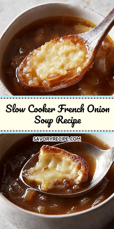 Elevate your soup game with our Slow Cooker French Onion Soup Recipe! Made with sweet onions, flavorful broth, and melted cheese, this comforting dish is perfect for any occasion. Easy to prepare and utterly delicious, it’s a must-try for soup lovers seeking warmth and flavor. Julia Child French Onion Soup Recipe, Slow Cooker French Onion Soup Recipe, Onion Soup Crockpot, French Onion Soup Recipe Slow Cooker, French Onion Soup Cheese, Slow Cooker Caramelized Onions, Easy French Onion Soup Recipe, Slow Cooker French Onion Soup, Crockpot French Onion Soup