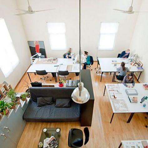 Really like this smaller footprint but plenty of room for people to work #technology #technology #office Cosy Desk, Coworking Design, Coworking Space Design, Office Space Inspiration, Cheap Office Furniture, Startup Office, Small Office Design, Creative Office Space, Open Space Office