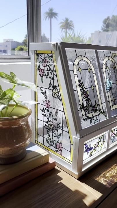 Stainglass Greenhouse, Stained Glass Terrarium Patterns Free, Stained Glass Greenhouse Green Houses, Terrarium Stained Glass Pattern, Greenhouse Shelves, Stained Glass Ikea Greenhouse, Green Cottagecore, Ikea Must Haves, Terrarium Wedding