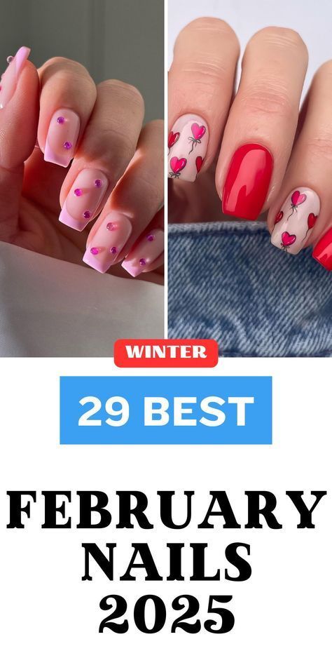 Valentine's Dip Nails, Valentines Day Nails 2025, Valentine Pedicure Designs, Oval Nail Shapes, Valentine Gel Nails Ideas, February Birthday Nails, Nail Art With Hearts, Elegant Gel Nails, Glittery French Tips