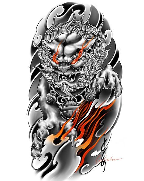 Foo dog. . . SOLD . #tattoo #tattoos #tattooideas #tattooed #tattooer #tattoodesign #tattoolover #tattooart #tattooartist #tattooaddict… Foo Dog Tattoo, Foo Dog, Dog Tattoo, Tattoo Design, Tattoo Designs, Tattoos, On Instagram, Instagram, Design