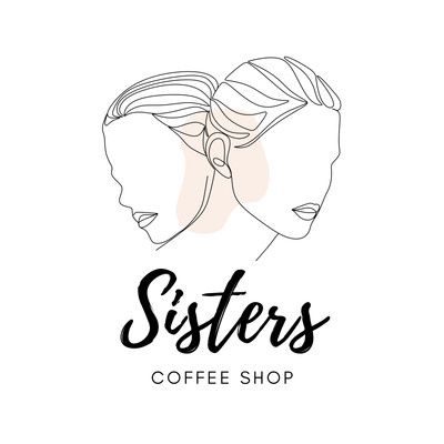 Black and Pink Sisters Coffee Shop Logo - Templates by Canva Sisters Logo Design, Sister Logo Design, Sisters Logo, Sister Logo, Dream Bakery, Face Line Drawing, Boutique Logo Design, Coffee Shop Logo, Text Logo Design