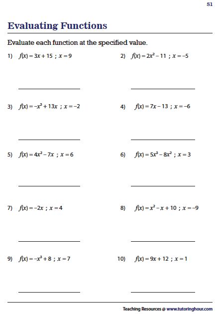 Evaluating Functions Evaluating Functions, Trigonometry Worksheets, Scientific Notation Worksheet, Graphing Functions, Math Expressions, Teaching Algebra, Chemistry Worksheets, Algebraic Expressions, Algebra Worksheets