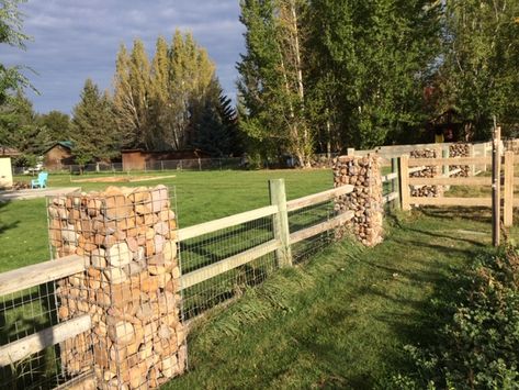 Fence Post DuraWeld 3 Gabion Fence Post, Rock Fence, Gabion Fence, Gabion Baskets, Stone Ideas, Gabion Wall, Landscaping Retaining Walls, Outdoor Stone, Farm Fence