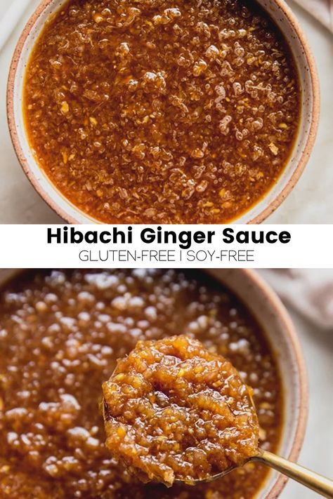 Hibachi Ginger Sauce Recipe, Hibachi Ginger Sauce, Ginger Sauce Recipe, Hibachi Sauce, Hibachi Recipes, Skin Recipes, Unbound Wellness, Paleo Sauces, Iron Chef