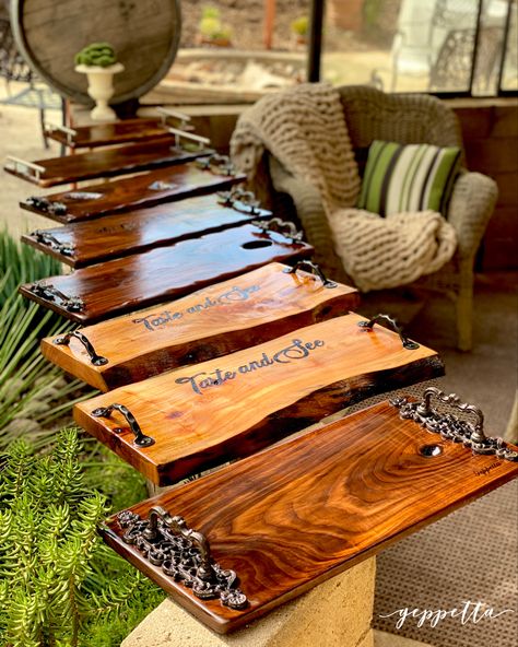 Charcuterie Board Diy, Resin And Wood Diy, Wooden Trays, Wood Art Projects, Diy Wooden Projects, Wood Burning Crafts, Wood Shop Projects, Wooden Projects, Wood Creations