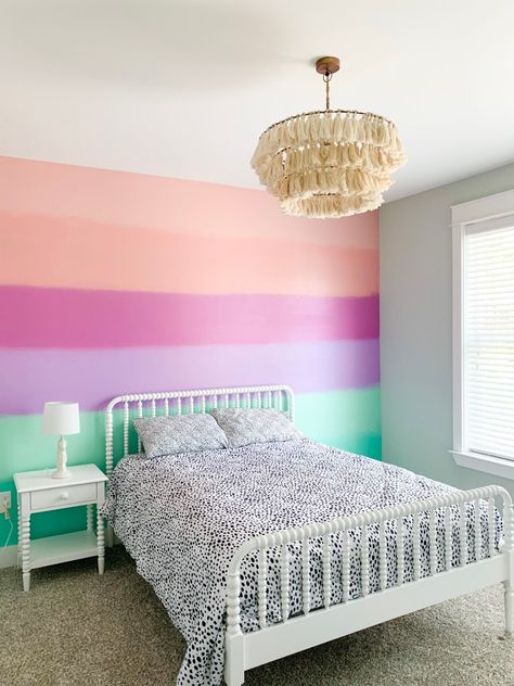 Rainbow Bedroom, Rainbow House, Jenny Lind, Ombre Wall, Rainbow Room, Big Girl Rooms, My Daughters, Full Bed, Awesome Bedrooms