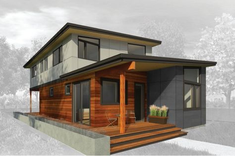 Two-Story Home with Garage | Method Homes Option Series 2 Story prefab home. Burke Design, Cheap Land For Sale, Modular Home Builders, Prefab Modular Homes, Prefab Home, Method Homes, Timber Frame Homes, Small Houses, Modular Homes