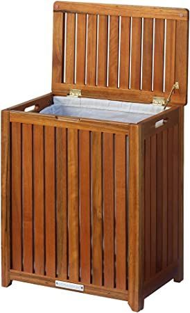 Oceanstar Solid Wood Spa Laundry Hamper 24.75 in high x 20 in Wide x 13.25 in deep Pool Towel Storage, Wood Laundry Hamper, Wood Spa, Large Laundry Basket, Laundry Hampers, Dirty Clothes Storage, Laundry Bin, Hamper Boxes, Recycling Containers