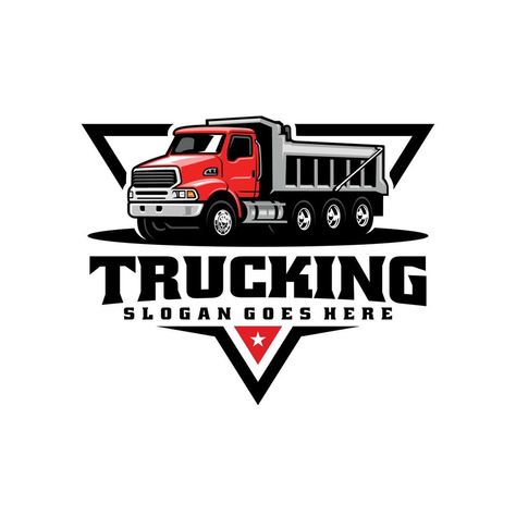 dump truck and dump trucking company logo Trucking Company Logo, Trailer Logo, Trucking Company, Dump Trailers, Logo Banners, Cityscape Photos, Dump Truck, Nature Backgrounds, Heart With Arrow