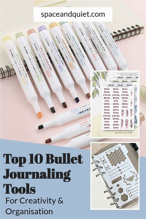 Discover the best bullet journaling tools and accessories to take your planning game to the next level! From colourful pens to cute stickers to unique stencils, this post has got you covered. Check out the gallery of some of our favourite bullet journaling accessories available on Etsy, and get inspired to add some new must-haves to your own collection! #bulletjournalingtools #bulletjournalingaccessories #planningtools #organization #Etsyfinds #creativejournaling #stationeryaddict #planneraddict Journaling Accessories, Colourful Pens, Bullet Journal Tools, Journaling Tools, Happy Mail Inspiration, Cool Erasers, Bullet Journal Accessories, Kawaii Notebook, Bullet Journal Stencils