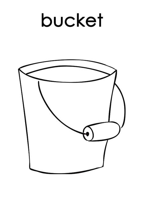 Bucket Drawing Simple, How To Draw A Bucket, Bucket Doodle, Bucket Coloring Page, Bucket Tattoo, Bucket Drawing, Bucket Image, Inktober Ideas, Deck Renovation