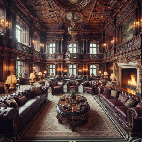 Palace Interior Living Room, Castle Sitting Room, Castle Living Room Luxury, Fantasy Castle Interior, Royal Castles Interior, Castle Living Room, Castle House Interior, Manor Aesthetic, Dream House Pictures