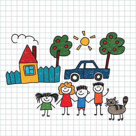 School Illustration, Illustration Simple, Motion Graphics Inspiration, Drawing Activities, Drawing Style, Family Illustration, Car Illustration, Kids Play, Happy Family