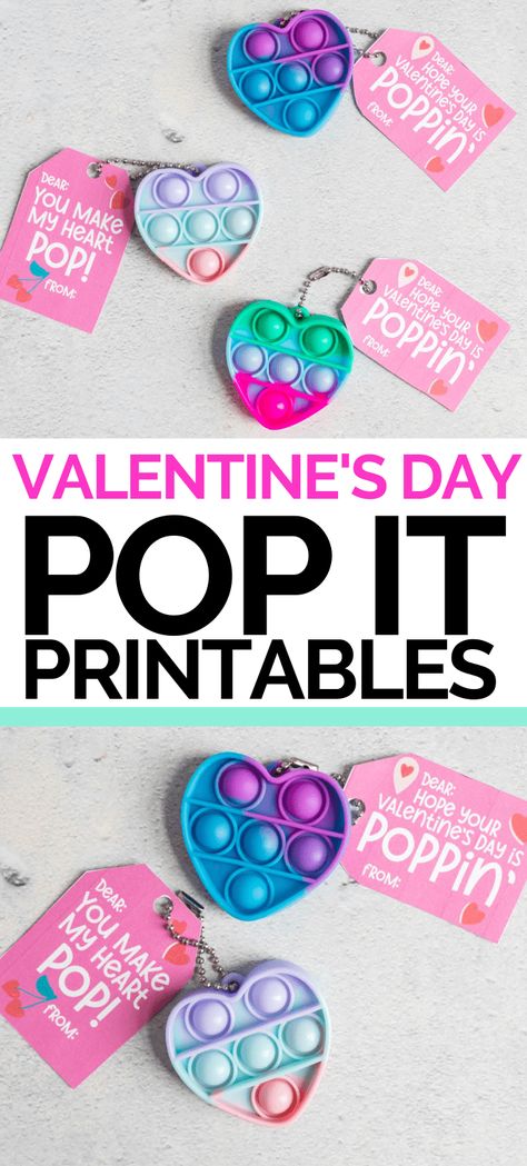 These printable Pop It Valentine's Day cards are perfect to pair with pop it toys for a fun Valentine's gift! Print at home. Valentine Preschool Gifts, Preschool Class Valentines, Valentine Gift From Teacher, Valentines Day Cards For School, Valentines Cards For Preschoolers, Prek Valentines Cards, Printable Valentines From Teacher, Preschool Valentines Cards Diy, Teacher Valentines Day Gifts For Kids