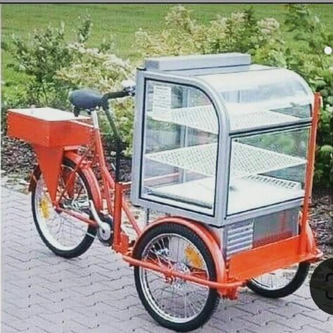 Gerobak Dorong, Bike Food, Bike Cart, Food Bike, Mobile Food Cart, Food Rings, Coffee Bike, Cart Design, Tricycle Bike