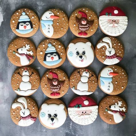 Jul Kaka, Christmas Sugar Cookies Decorated, Cute Christmas Cookies, Christmas Cake Pops, Cooking Cookies, Cookie Recipes Homemade, Ginger Cookies, Xmas Cookies, Christmas Cookies Decorated