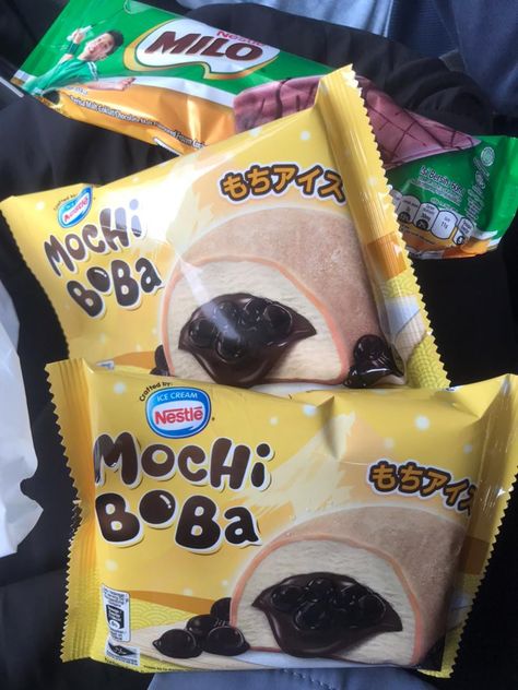 Mochi Boba picture Ice Cream Mochi Boba, Mochi Boba, Boba Ice Cream, Ice Cream Mochi, Korean Ice Cream, Samyang Ramen, Ice Crafts, Food Core, Es Cream