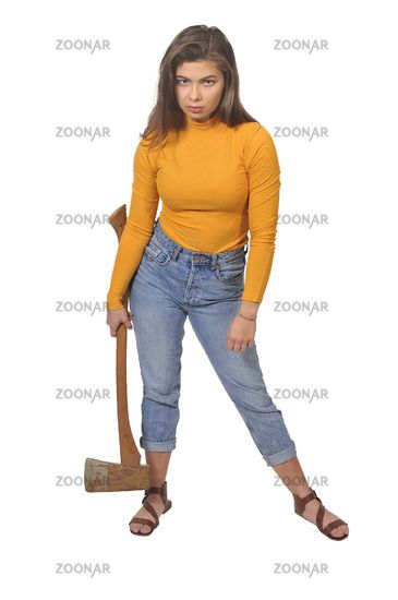 Woman with Axe #AD, #AD, #Advertisement, #Axe, #Woman People Holding Axes Reference, Holding Axes Reference Pose, Dynamic Action, Body Pose Drawing, Drawing Inspo, Model Release, Reference Poses, Body Poses, Action Poses