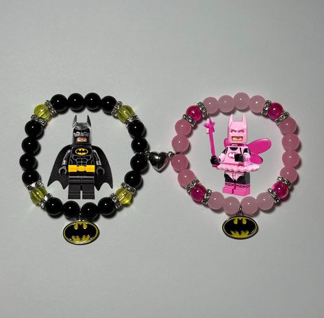 The cutest Batman & Batfairy matching bracelets (he’s the pink one)🤭🎀💗 Matching bracelets sets AVAILABLE in the link in our bio!! - - Follow @stargirlfashionn For More🍂 - - #batman #reels #reelsinstagram #reelsofinstagram #braceletsoftheday #bracelets #pulseras #matchingbracelets #couplebracelets #beadedbracelets #braceletsofinstagram #jewelrygram #explorepage #explorepage✨ #fyp #batman🦇 #viral #legobatman #batmanlego #batfairy Batman Matching Bracelets, Matching Bracelets For Couples Diy, Batman Bracelet, Cute Batman, Bracelets Sets, Homemade Bracelets, Kandi Bracelets, Friend Bracelets, Lego Batman