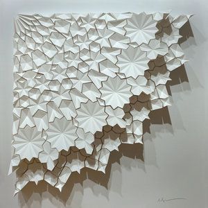 Matt Shlian, Sculpture Wall Art, Paper Art Sculpture, Paper Art Design, Sculpture Wall, Origami Paper Art, Islamic Patterns, 3d Sculpture, Mirror Artwork