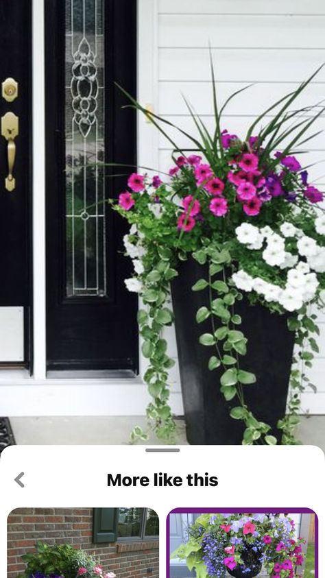 Flower Pot Entrance, Flowers On Doorstep, Door Flower Decoration Entrance, Garage Planters, Welcome Sign Front Door With Planter, Fake Outdoor Plants Front Doors. Arrengment, Potting Flowers, Faux Outdoor Plants, Patio Flower Pots